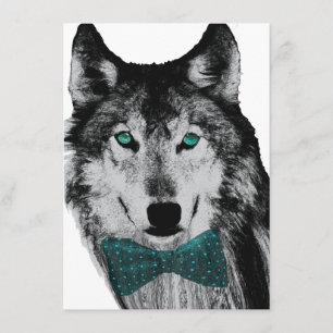 Wolf mit blauen Augen Einladung