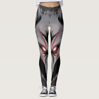 Wolf mit leuchtenden roten Augen bekämen Leggings