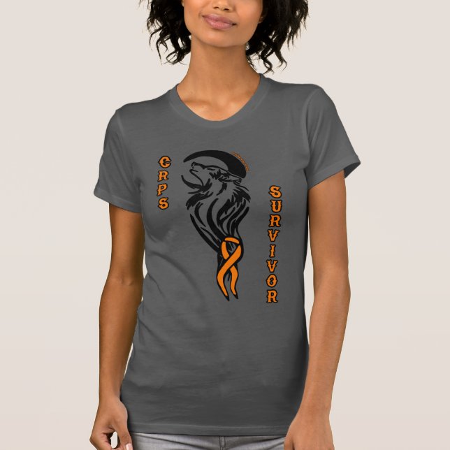 Wolf/Mond... CRPS Survivor T-Shirt (Vorderseite)