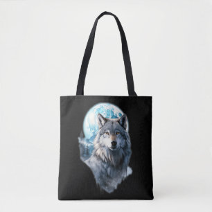 Wolf Mond Grafik Heulend ,Unter Vollmondnacht Tasche