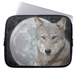 Wolf-Mond-Laptop-Hülle Laptopschutzhülle