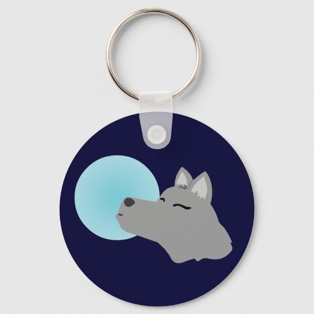 Wolf-Mond Schlüsselanhänger (Vorderseite)