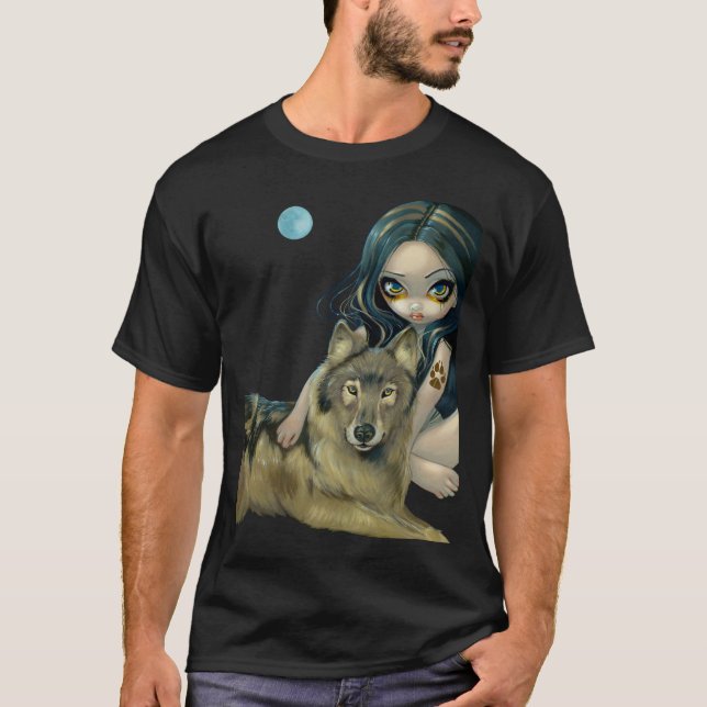 Wolf-Mond-Shirt T-Shirt (Vorderseite)