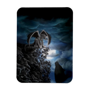 Wolf Mond - Wolf mit Golem Magnet