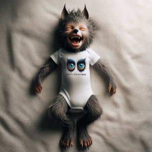 Wolf Monster Eyes - Happy Halloween Baby Strampler