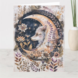 Wolf Moon Blank All-Occasion Card Dankeskarte
