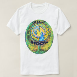 Wolf Moon bunter Baum des Lebens Gelb Grün Blau T-Shirt
