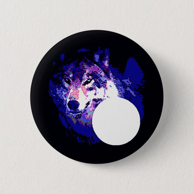 Wolf & Moon Button (Vorderseite)