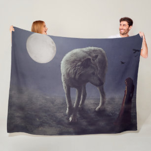WOLF MOON FANTASY FLEECEDECKE