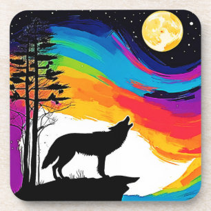 Wolf Moon Howl Art Getränkeuntersetzer