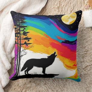 Wolf Moon Howl Art Kissen