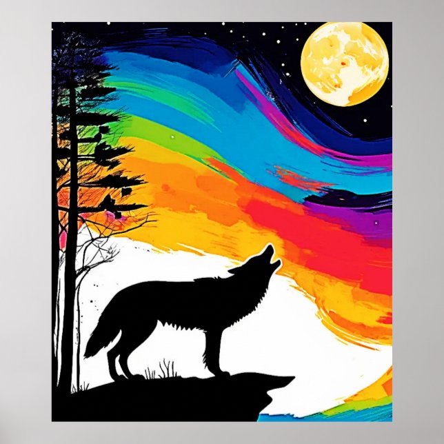 Wolf Moon Howl Art Poster (Vorne)