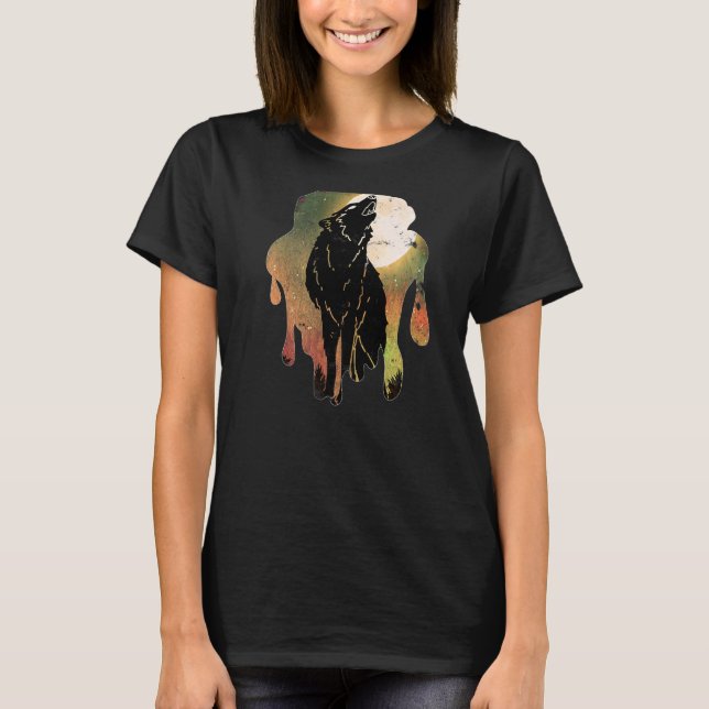 Wolf Moon Howling T-Shirt (Vorderseite)
