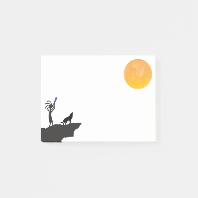 Wolf Moon Kokopelli Post-it Notes Post-it Klebezettel (Vorderseite)