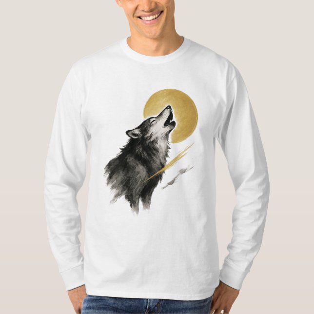 【Wolf Moon Long Sleeve T-Shirt】 T-Shirt (Vorderseite)