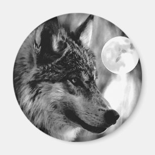 Wolf & Moon Magnet