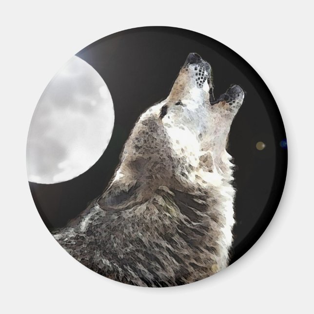 Wolf & Moon Magnet (Vorne)