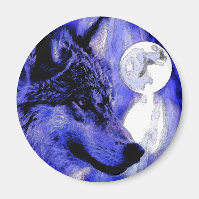 Wolf & Moon Magnet (Vorne)