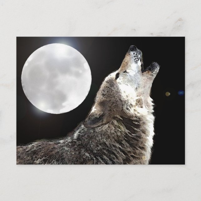 Wolf & Moon Postkarte (Vorderseite)
