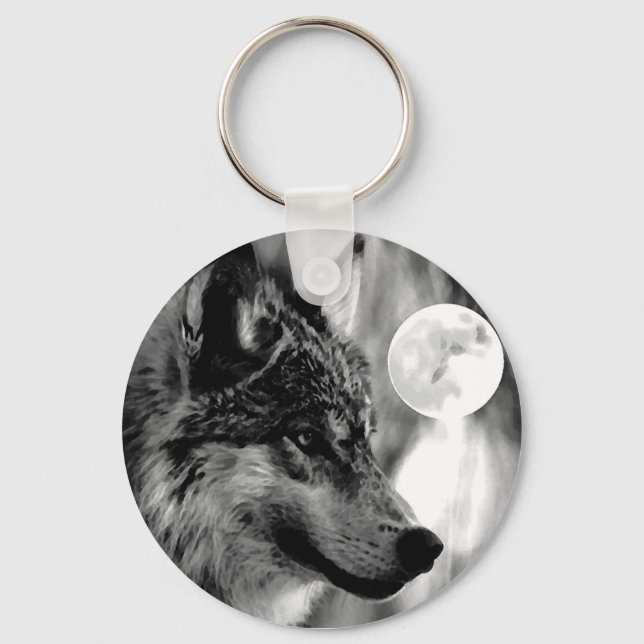 Wolf & Moon Schlüsselanhänger (Vorderseite)