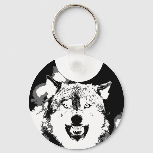 Wolf & Moon Schlüsselanhänger (Vorderseite)