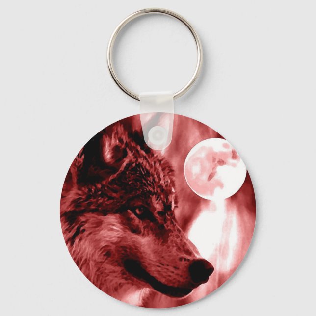 Wolf & Moon Schlüsselanhänger (Vorderseite)
