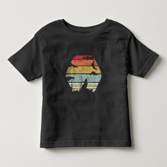 Wolf Moon Silhouette Naturwölfe Lover Kleinkind T-shirt (Vorderseite)