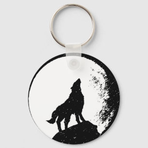 Wolf & Moon Silhoutte Schlüsselanhänger