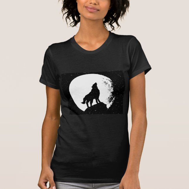 Wolf & Moon Silhoutte T-Shirt (Vorderseite)