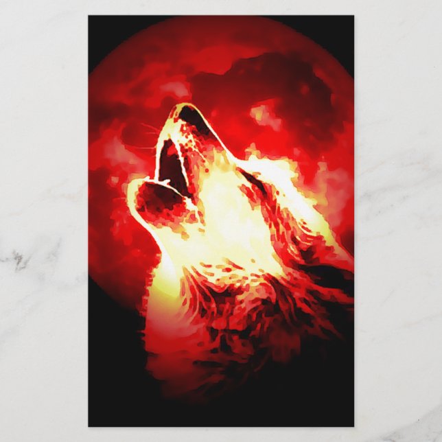 Wolf, Moon und Red Sky (Vorderseite)