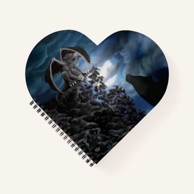 Wolf Moon - Wolf mit Golem Notizbuch (Vorderseite)