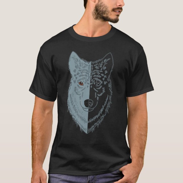 Wolf Motif Predator Face Wolfs 1 T-Shirt (Vorderseite)