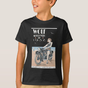 Wolf Motorrad Poster T-Shirt
