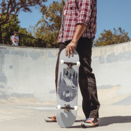 Wolf Mountain Forest Sunset Zent Camping Skateboard