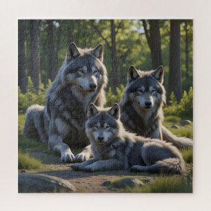 Wolf-Mutter-und-Welpe-Puzzle