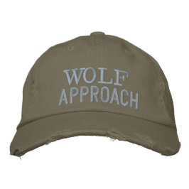 Wolf-Mütze von Approachable Wolf für Männer Bestickte Baseballkappe