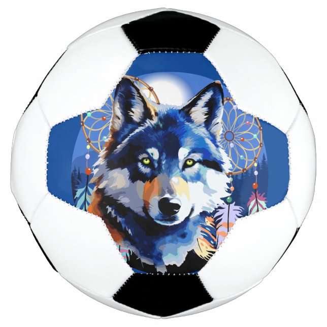 Wolf Native Animal Spirit Fußball (Vorderseite)