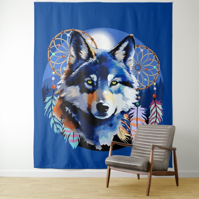 Wolf Native Animal Spirit Wandteppich (Beispiel)