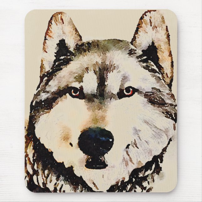 Wolf-Natur Mousepad (Vorne)