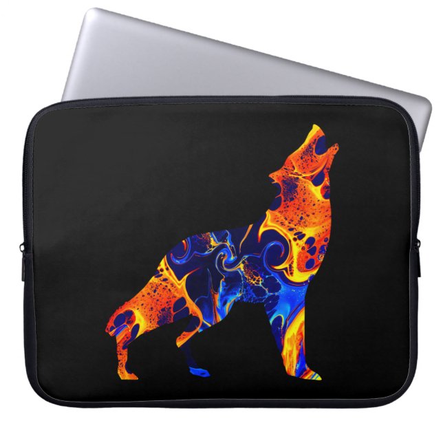 WOLF NEON ABSTRACT PAINT LAPTOPSCHUTZHÜLLE (Vorderseite)