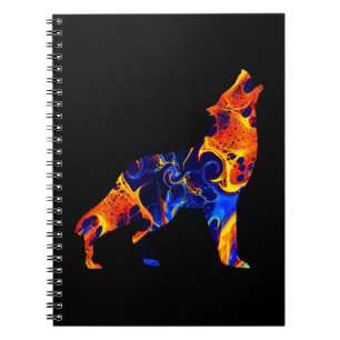 WOLF NEON ABSTRAKT PAINT NOTIZBLOCK