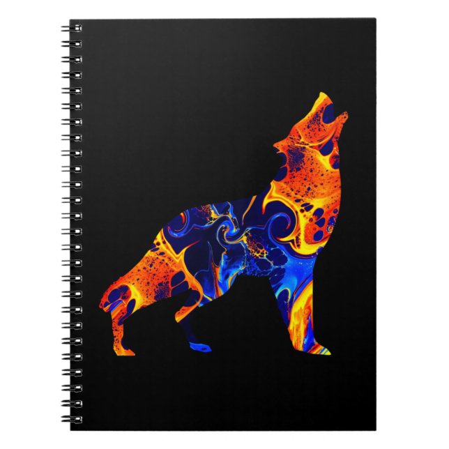 WOLF NEON ABSTRAKT PAINT NOTIZBLOCK (Vorderseite)