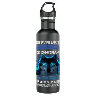Wolf nicht je mein Schweigen für Unwissenheit verf Edelstahlflasche