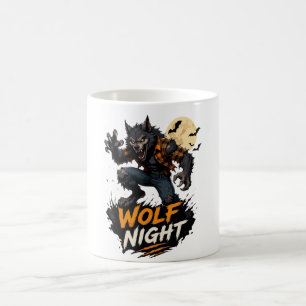 Wolf Night Halloween Grafik Kaffeetasse
