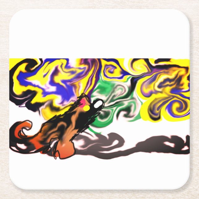 Wolf night stary  rechteckiger pappuntersetzer (Vorderseite)