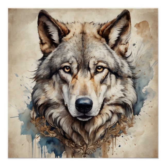 Wolf no 3 Glossy Poster (Vorderseite)