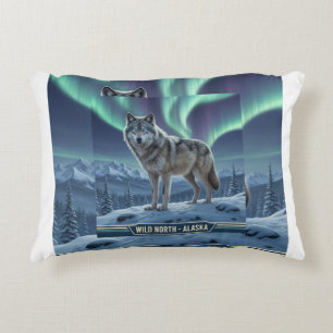 Wolf 🐺 ❄️ Northern Lights Wohngestaltung 🌌 Dekokissen