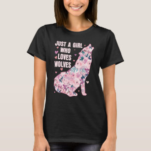 Wolf nur ein Mädchen, die Wölfe Liebe Blume Frauen T-Shirt