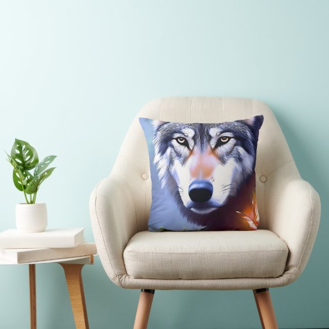 Wolf Öl färbt das Wesen der Schönheit, Kissen (Stuhl )