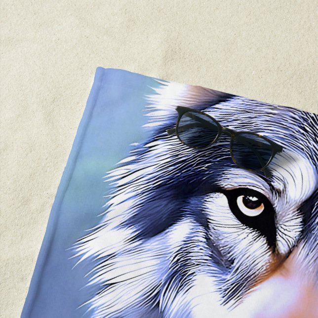Wolf Öl färbt das Wesen der Schönheit, Strandtuch (Beispiel)